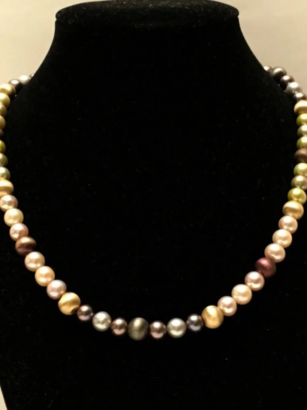 Pearl Multi-Color 14K Gold Beaded Stand 17.5